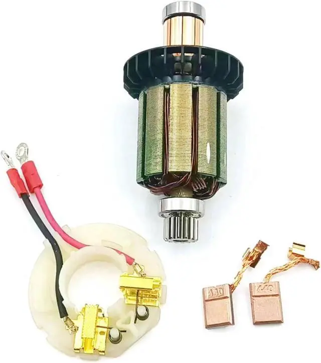 Alt view image 3 of 7 - Industrial Carbon Brush Holder & Rotor Assembly High Conductivity Brushes Quick Fixing for CB440 DHP458 Electric Motor Brush Holder Set