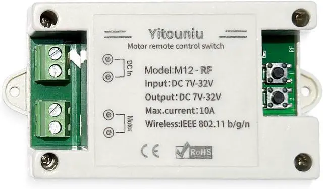 Main image of EWeLink DC7-32V 10A Motor Forward Reverse Controller Switch, WiFi Bluetooth Remote Control, RF Compatible,Works with Alexa/Google Home Compatible, Smart Timing for Electric Desks, Screens