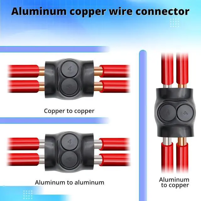 Alt view image 6 of 7 - 3/0-6AWG Insulated 3 Port Inline Splice Connector Black Wire Connectors,Allen Hex 7/32" Insulated Cable Connectors Pre-Loaded Oxide Inhibitors,UL Listed(4pcs)
