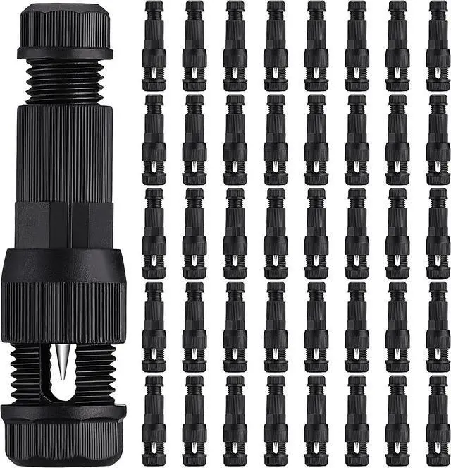 Main image of LEONLITE 40-Pack Low Voltage Wire Connectors, Fastlock Wire Connectors for Landscape Lighting, 12/14/16/18 Gauge Cable, Piercing Replacement Connectors for 12-24V Outdoor Pathway Lights, Black