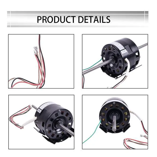 Alt view image 4 of 7 - 1/4 HP 115V 1625 RPM 2 Speed Air Conditioner Blower Fan Motor Compatible with Coleman ORV4538 6757B311 322P708