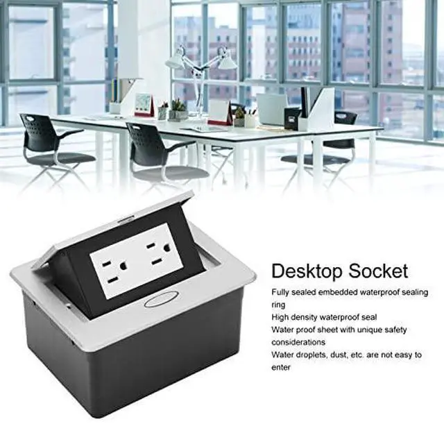 Alt view image 3 of 7 - 125V 2 Outlets Pop Up Floor Electrical Outlet Recessed Hidden Countertop Socket Floor Outlet Covers Box for Home Office