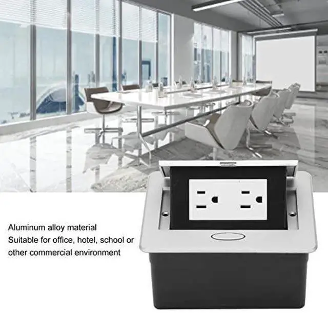 Alt view image 4 of 7 - 125V 2 Outlets Pop Up Floor Electrical Outlet Recessed Hidden Countertop Socket Floor Outlet Covers Box for Home Office