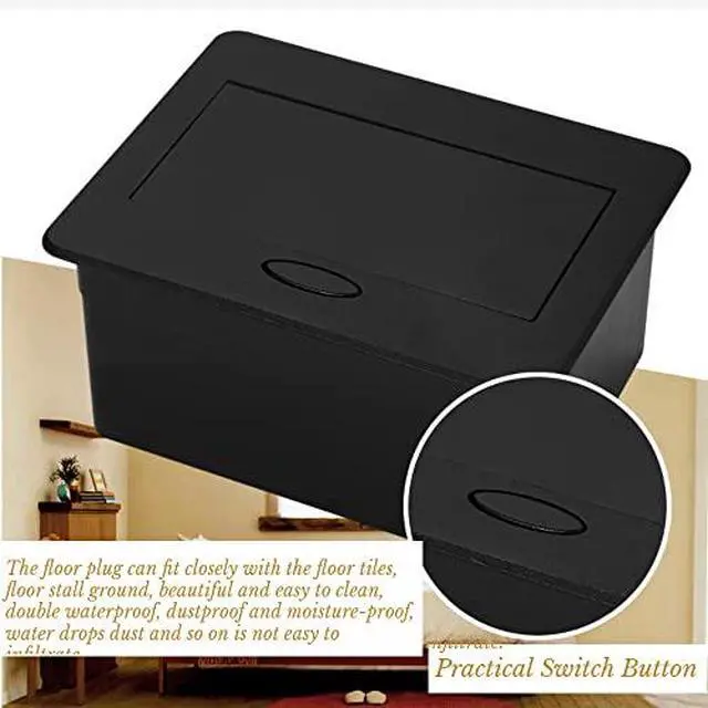 Alt view image 5 of 7 - 125V 2 Outlets Pop Up Floor Electrical Outlet Recessed Hidden Countertop Socket Floor Outlet Covers Box for Home Office
