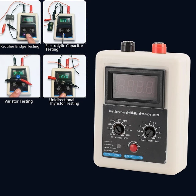 Alt view image 5 of 7 - 50-3700V Withstand Voltage Tester, IGBT Transistor Diode Tester, MOS Triode LED Voltage Capability Tester, with Digital Display Panel (Green Light)