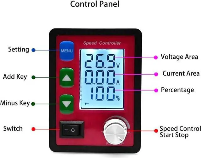 Alt view image 4 of 7 - Motor Speed Controller DC6-55V 15A LCD Display Forward Reverse Speed Controller DC Motor Regulator with Remote Control