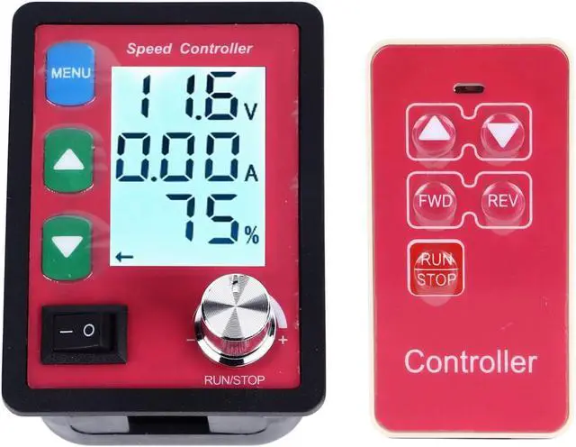 Alt view image 7 of 7 - Motor Speed Controller DC6-55V 15A LCD Display Forward Reverse Speed Controller DC Motor Regulator with Remote Control