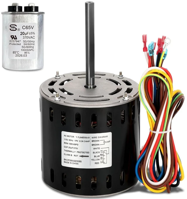 Main image of 5KCP39PGS171S Furnace Blower Motor, 5KCP39NGZ205S Blower Fan Motor for GE, Genteq, 3/4 HP 115V 1080 RPM Replacement for Carrier HC45AE118A HC45AE118 Packard 45118 Rheem 51-104342-01