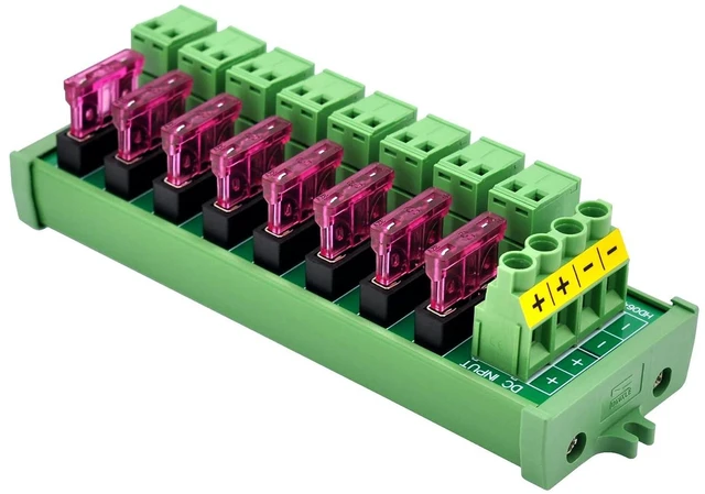 Alt view image 3 of 7 - Screw Mount DC 5-32V 8 Channel Pluggable Top Wiring Terminal Block Power Distribution Fuse Module, HCDC HD064VP