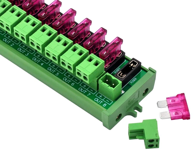 Alt view image 4 of 7 - Screw Mount DC 5-32V 8 Channel Pluggable Top Wiring Terminal Block Power Distribution Fuse Module, HCDC HD064VP