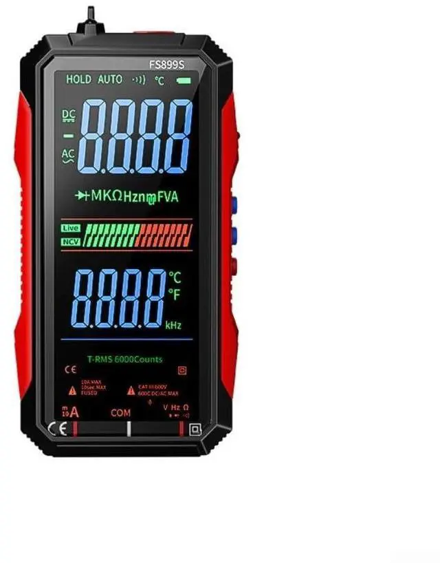 Alt view image 6 of 6 - FS899S Digital Multimeter, USB-C Rechargeable Power, Large Backlit Display, Flashlight and Voice Broadcast, RMS Digital Multimeter for Home and Industrial Electrical Testing(FS899S-BAG-16-in-1)