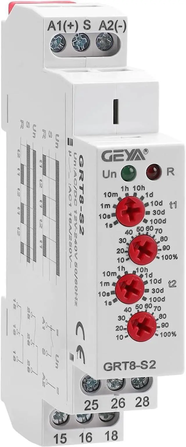 Main image of Asymmetric Cycle Timer 2SPDT Relay 16A AC/DC12V-240V Electronic Repeat Relay(GRT8-S2,AC/DC12V-240V)