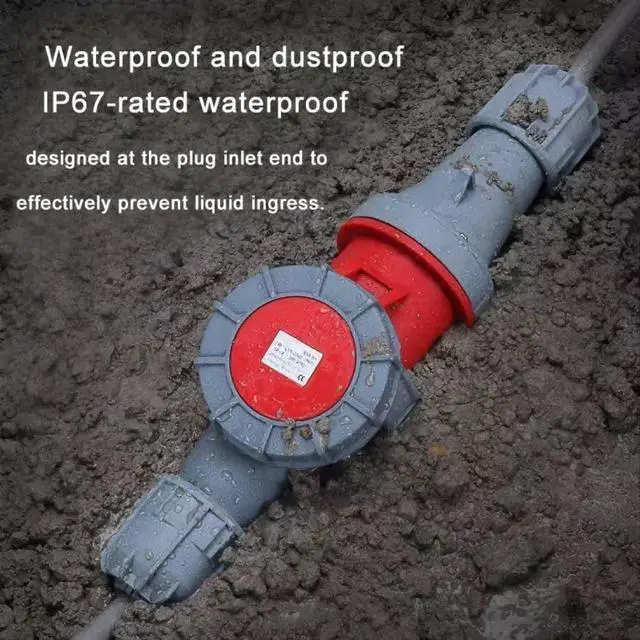 Alt view image 7 of 7 - 63A 3Pin Male Plug,Industrial Waterproof Plug,IEC60309 Quick-Assembly Screw-Termination 220V-250V 2P+E 6H IP67 Aviation Connector,Cable Coupling Connector,for Automatic Control