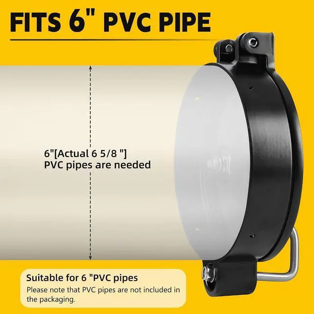 Alt view image 2 of 7 - TENGBASE 6" PVC Pipe Conduit Carrier Kit, Universal Fit, No Drilling Required, Black