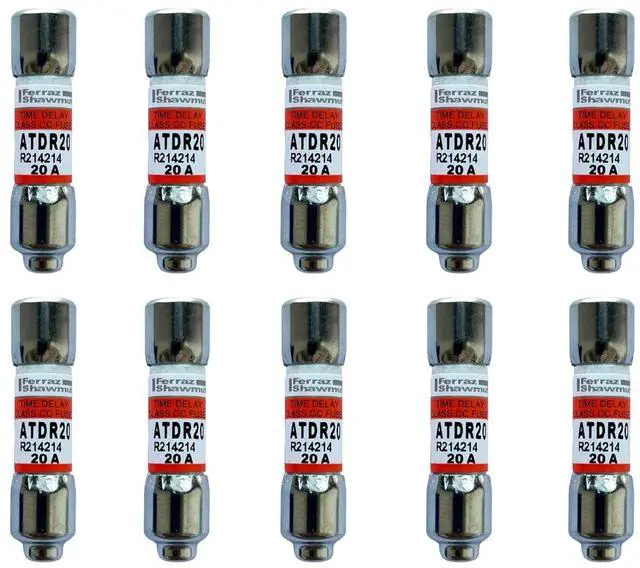 Main image of 10-Pack New ATDR20 ATDR-20 ATDR-20A 600Vac Time Delay Class CC FuseATDR-20A Cartridge Time-Delay Fuse