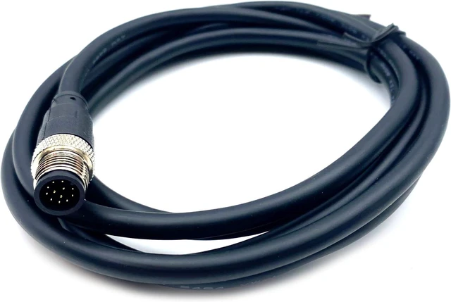 Alt view image 2 of 7 - 16.4ft M12 12 Pin Male Connector Cable, A Code Straight Molding Wire Male Aviation Sensor Electrical PVC Cable Industrial Molded Wire AWG265Meter