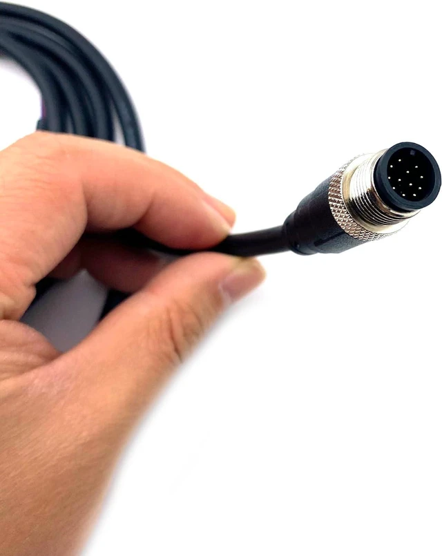 Alt view image 3 of 7 - 16.4ft M12 12 Pin Male Connector Cable, A Code Straight Molding Wire Male Aviation Sensor Electrical PVC Cable Industrial Molded Wire AWG265Meter