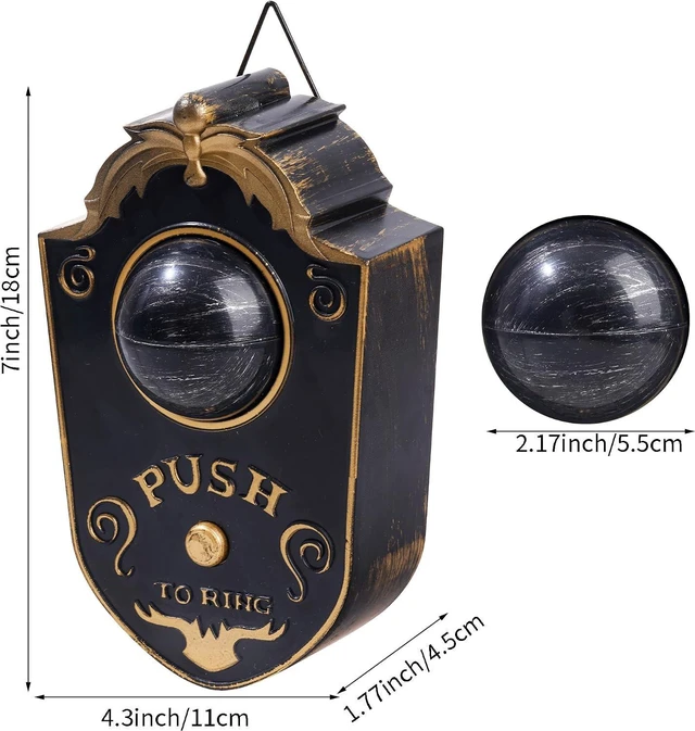 Alt view image 2 of 7 - Halloween Doorbell, Animated Eyeball Haunted Doorbell Halloween Decoration with Spooky Sounds, Trick or Treat Event for Halloween Party House Decor, Black
