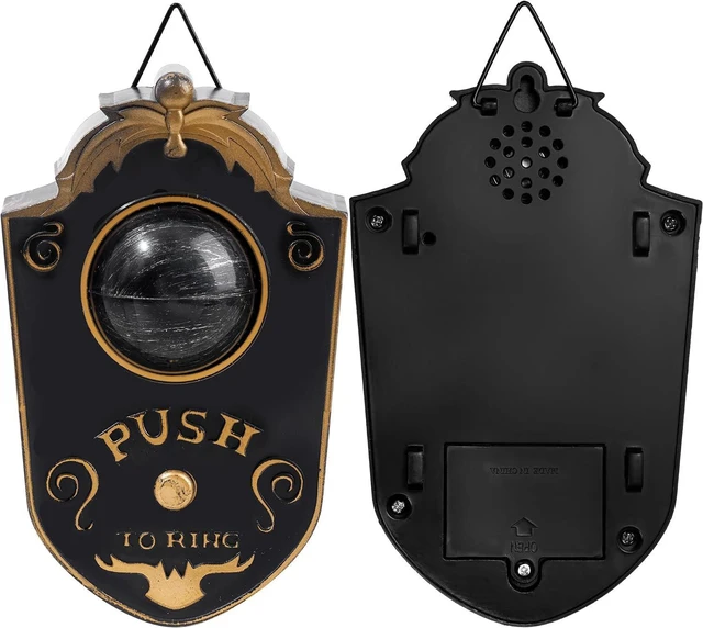 Alt view image 3 of 7 - Halloween Doorbell, Animated Eyeball Haunted Doorbell Halloween Decoration with Spooky Sounds, Trick or Treat Event for Halloween Party House Decor, Black