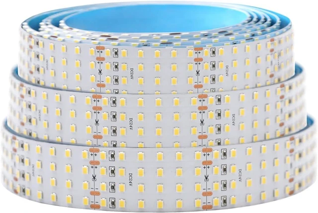 Main image of Super Bright White LED Strip - 2835SMD High CRI 90 Quad Row Flexible LED Strip Lights - 24VDC IP20 17,650 lm/Roll for LED Retail Shops, Videography Lighting (5m/16.4' Daylight White)