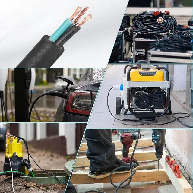 Alt view image 5 of 5 - MECCANIXITY SOOW 12 Gauge 3 Conductor Electrical Wire, 50ft 12 AWG Automotive Wire, Portable Power Cable 600V for Generators, LED Lights, Battery Chargers, Flexible Extension Cord