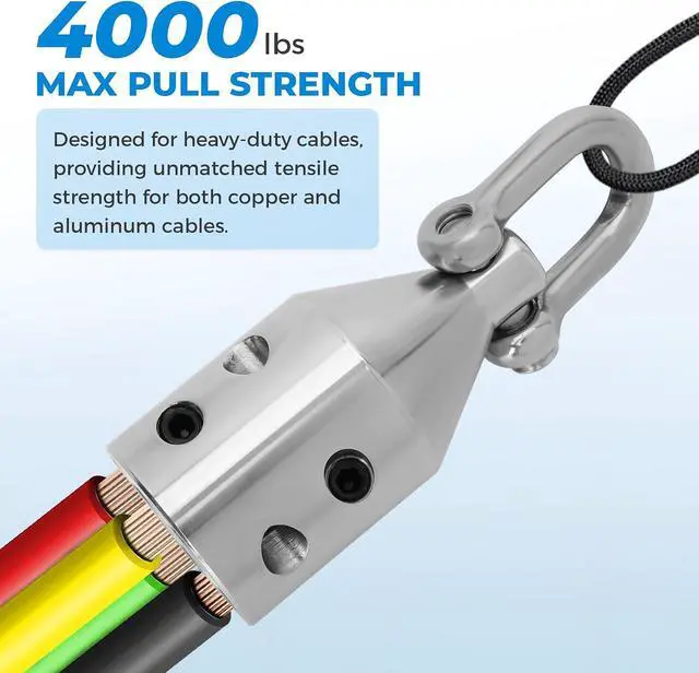 Alt view image 5 of 7 - Upgrade Penguin Puller Sr, Wire Pulling Attachment (69700), Heavy Duty Electrical Cable Pulling Tool, 4000 lbs Maximum Pulling Force, Suitable for 3/0 to 350 MCM Copper and Aluminum Wires