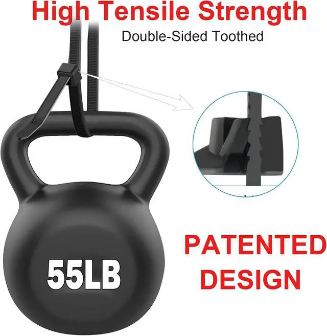 Alt view image 4 of 7 - Zip Ties 12 Inch, Cable Ties With Double Sided Toothed 2024 Patented Design, 55LBS Tensile Strength Heavy Duty Wire Ties, Nylon PA66 UV Resistant Black Cable Ties For Indoor and Outdoor Use, 500Pack