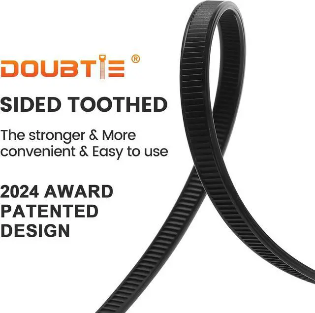 Alt view image 7 of 7 - Zip Ties 12 Inch, Cable Ties With Double Sided Toothed 2024 Patented Design, 55LBS Tensile Strength Heavy Duty Wire Ties, Nylon PA66 UV Resistant Black Cable Ties For Indoor and Outdoor Use, 500Pack
