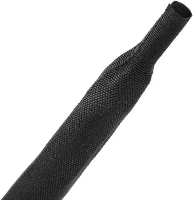 Main image of Kable Kontrol Fabric Heat Shrink Braided Sleeving 1-3/16 Inch - 25' Ft Long, PET & Polyolefin Cable Sleeving Sheath - 2:1 Industrial Wiring Harness for Electrical Wire Insulation - Black