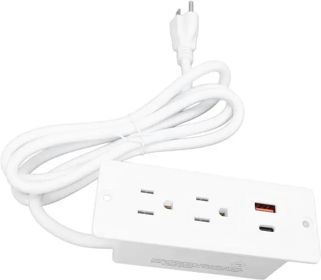 Main image of Recessed Power Strip Fast Charging 2 Outlets 1 USB C 1 USB A Desk Convenient for Bedside Table Office