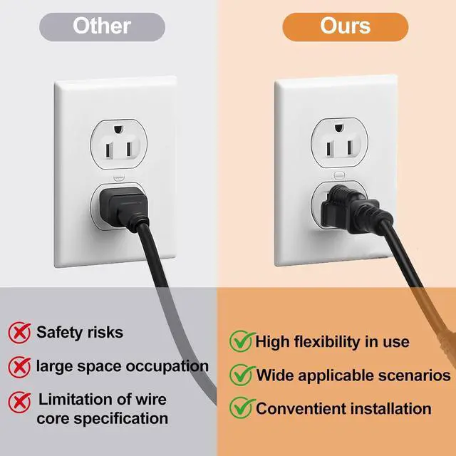 Alt view image 7 of 7 - Black 50FT Outdoor Extension Cord for Multiple Outlets - 11 Outlets | 16/3 Gauge SJTW Heavy Duty Weatherproof Power Cord for ETL Listed Extension Cable for Garden, Stage, Christmas Lights