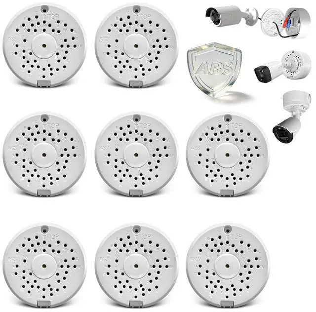 Main image of (2026 Updated) 8 Pack Security Camera Junction Box with Flip Cover Design, IP54 Waterproof ABS Cable Management Box, Hide Cables, Compact Wall & Ceiling Mount Enclosure for Bullet Cameras