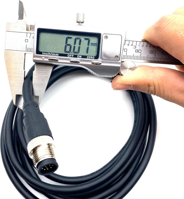 Alt view image 5 of 7 - 16.4ft M12 12 Pin Male Connector Cable, A Code Straight Molding Wire Male Aviation Sensor Electrical PVC Cable Industrial Molded Wire AWG265Meter