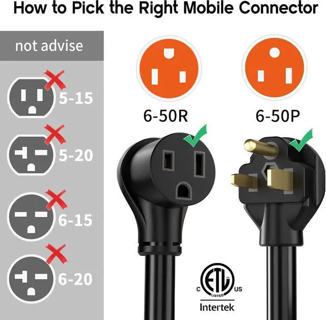Alt view image 3 of 7 - 30 Amp 10 Gauge Welder Extension Cord, NEMA 6-50P to 6-50R, 250V Heavy Duty Welding Wire for Lincoln, Plasma, Miller, STW, ETL