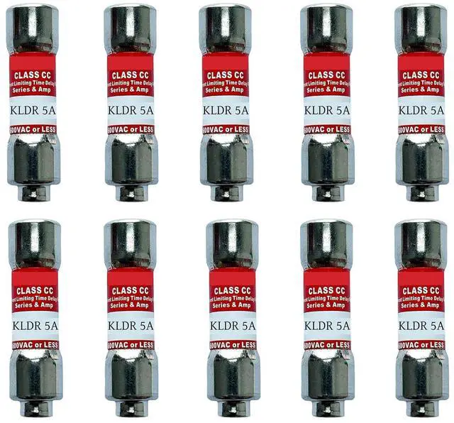 Main image of 10-Pack New KLDR-5 KLDR-5A 600Vac Time Delay Fuse,KLDR 5A Class CC Cartridge Fuse