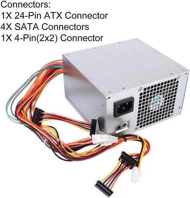 Alt view image 7 of 7 - 300W Power Supply PS-6301-06D for Dell for OptiPlex 3847 3010 7010 9010 Vostro Studio, Replaces L300PM-00 B300NM-00 L265EM-00 with for SATA Connectors