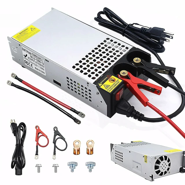 Main image of 1200W Power Supply 110V AC to 12V DC Converter, 100A High Power SMPS Adapter, DC 12 Volt Switching Transformer with Intelligent Cooling for Motor, Winch, 3D Printer, Air Compressor, Pump