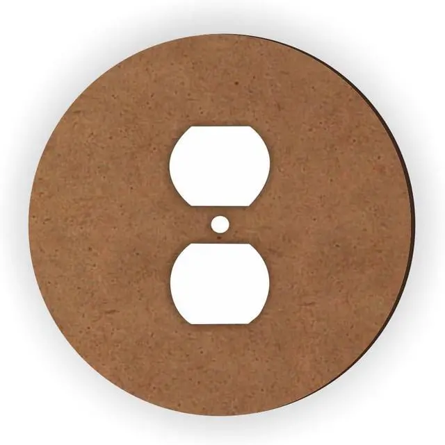 Alt view image 3 of 7 - Island Gifting - Solid Black Circle Design - Round Duplex Outlet Cover Plate, Decorative Wall Plate, Modern Electrical Outlet Cover for Home