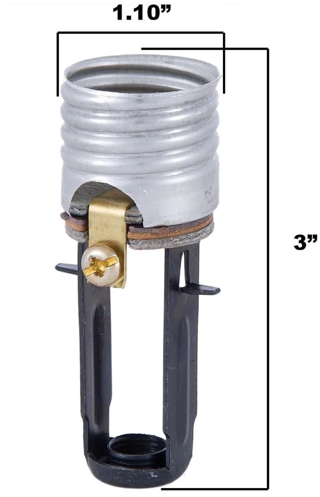 Alt view image 3 of 3 - B&P Lamp® Medium Base, 3 Inch Height, Keyless Candle Socket, 6 Pack
