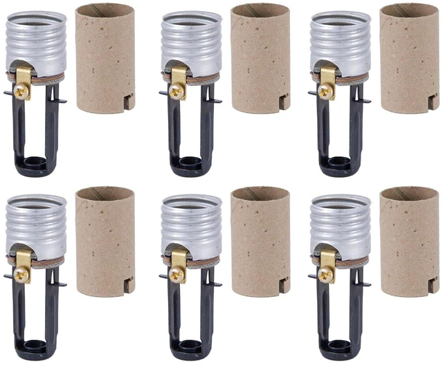 Main image of B&P Lamp® Medium Base, 3 Inch Height, Keyless Candle Socket, 6 Pack