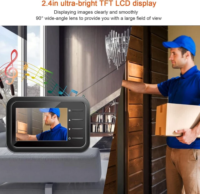Alt view image 3 of 7 - 2.4in LCD Video Doorbell with Night Vision | High-Definition Camera & 90° Wide-Angle Lens | Automatic Photo Capture for Home Security