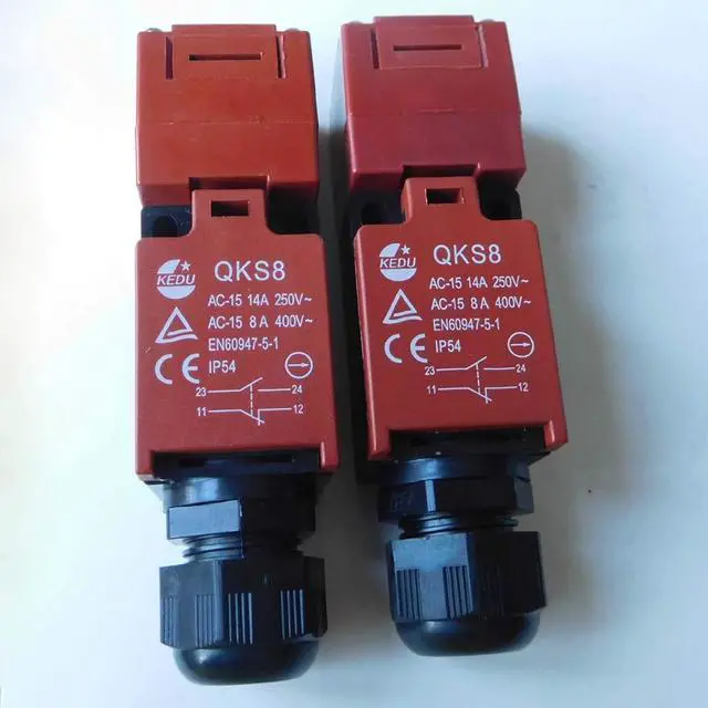 Alt view image 3 of 7 - KEDU QKS8 Safety Interlock Switch, 250V 14A 400V 8A, NO+NC M20, Red
