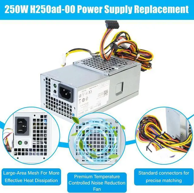 Alt view image 4 of 7 - D250AD-00 H250ad-00 250W Power Supply for Dell Optiplex 390 3010 990 790 DT 530s 537s 540s 545s 546s 560s 570s 580s Vostro 200s 220s 230s 400s Studio 540s Slim Desktop DT Systems L250NS-00