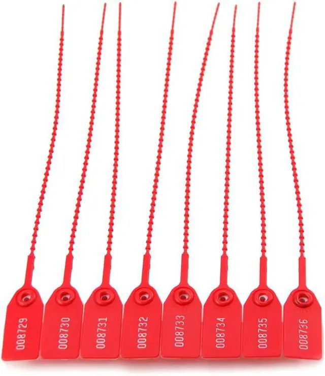 Alt view image 6 of 7 - Security Seal, Numbered Zip Ties for Fire Extinguisher Pull Tite Tamper Proof Tags Self Locking Plastic Label 250mm Pack of 1000 (Red)