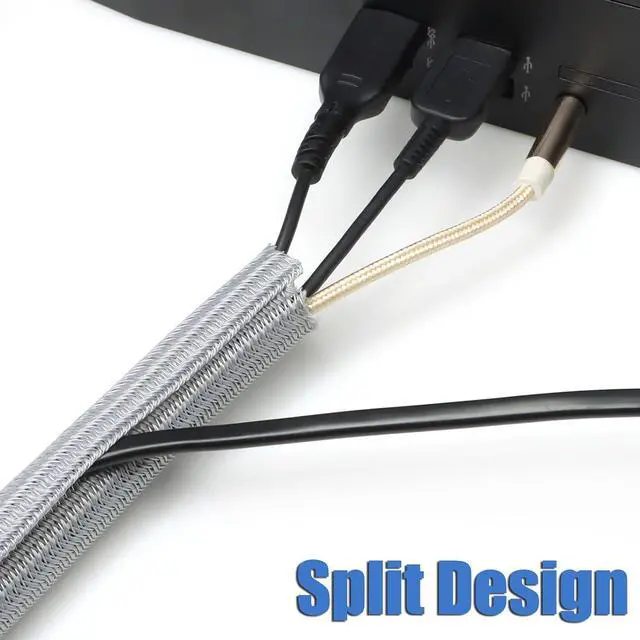 Alt view image 4 of 7 - 25ft PET Braided Cable Sleeve 1 inch(25mm) Wire Protector Cable wrap Wire Covers for Cords Cable Sleeves Cord Management Cable Management Sleeve(Grey)