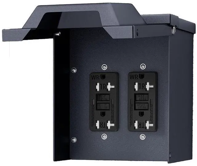 Main image of Electrical Outlet Box, Carbon SteelElectrical Box Power Outlet Enclosure WRTR GFCI Outlet with Cover Double WRTR GFCI 20AMP Outlets Water Proof 3R Enclosure for Outdoor