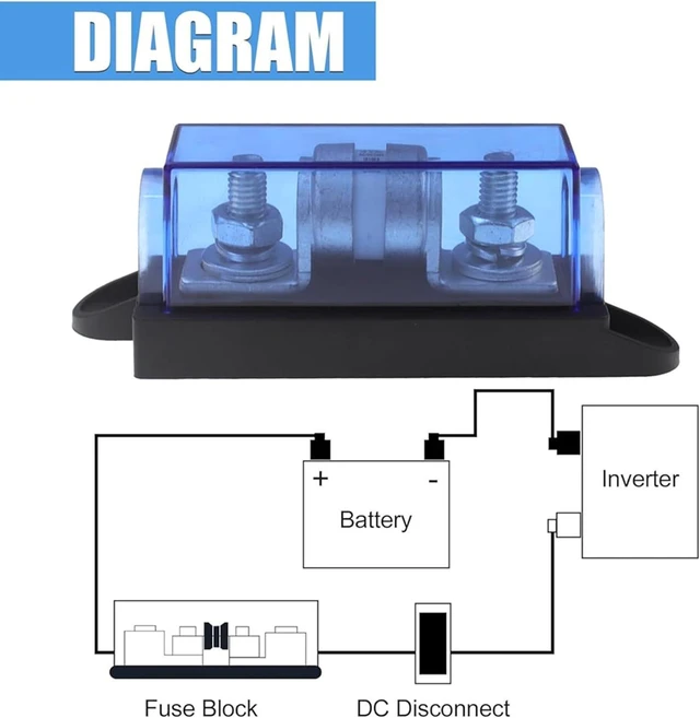 Alt view image 2 of 6 - 2X Class T Fuse with 150V DC Operating Block Anl Block 200A Fuse Compatible with Protect 12V Inverters