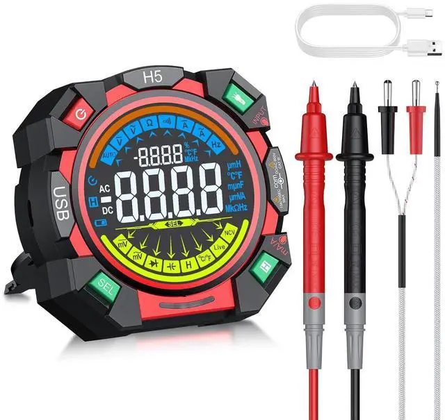 Main image of Neoteck 6000 Counts TRMS Multimeter Rechargeable Auto-Ranging Volt Meter for AC/DC Voltage & Current Electric Meter Tester with Color Screen for NCV Diode Continuity Resistance Capacitance