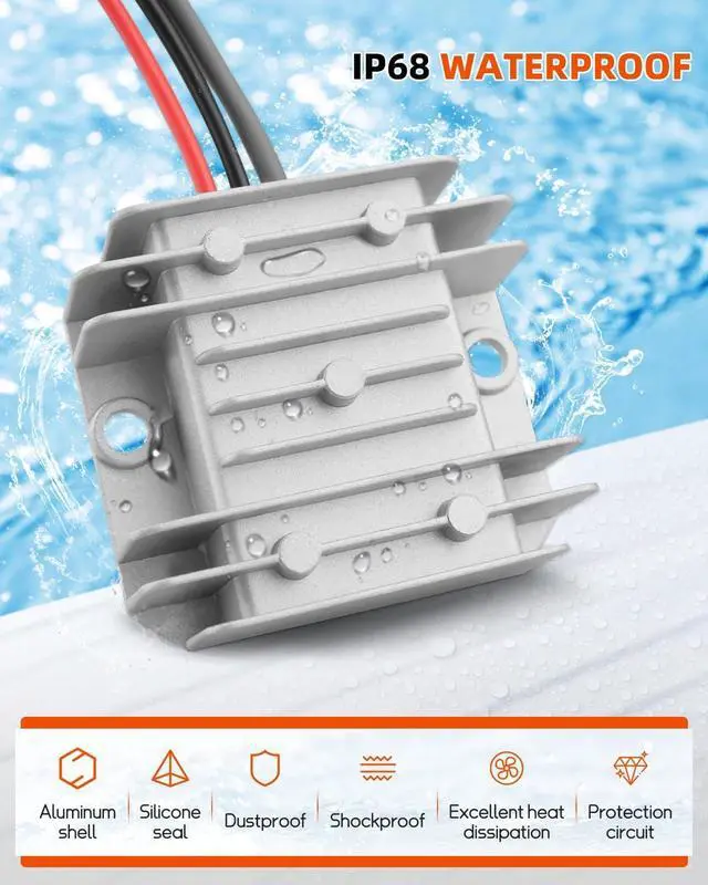 Alt view image 4 of 6 - Mini Boost Converter Fit for Starlink 12V-12V/24V to 48V Input Battery, Output 1.5A 72W, 18AWG Waterproof DC Female (25cm) Compatible with Max 45m/150Ft+Starlink Mini Power