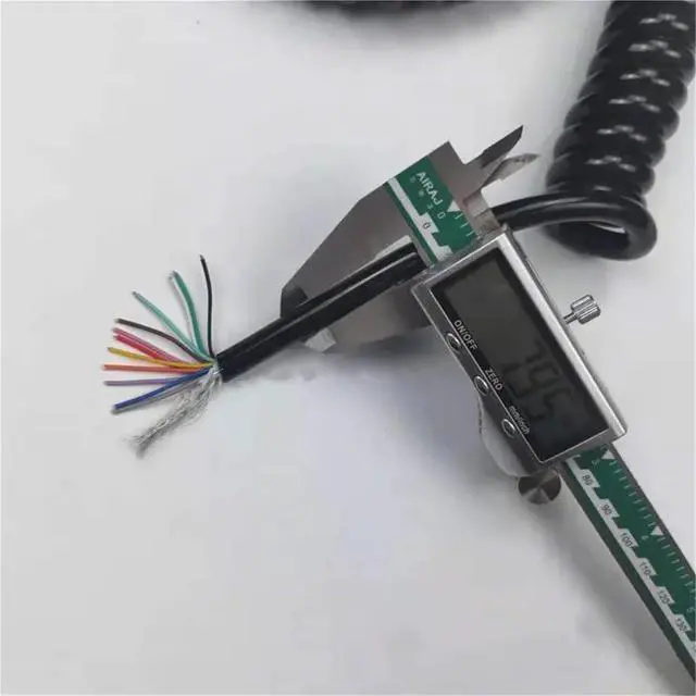 Alt view image 4 of 6 - PU Spring Shield Cable 9 10 1214 17 21 20 25 core 28 24 22 awg Stretch 1 2 3 4 5 6 7 8 11 12 Meters Spiral Telescopic Wire(Stretch 4 Meter,21 cores 26 AWG)